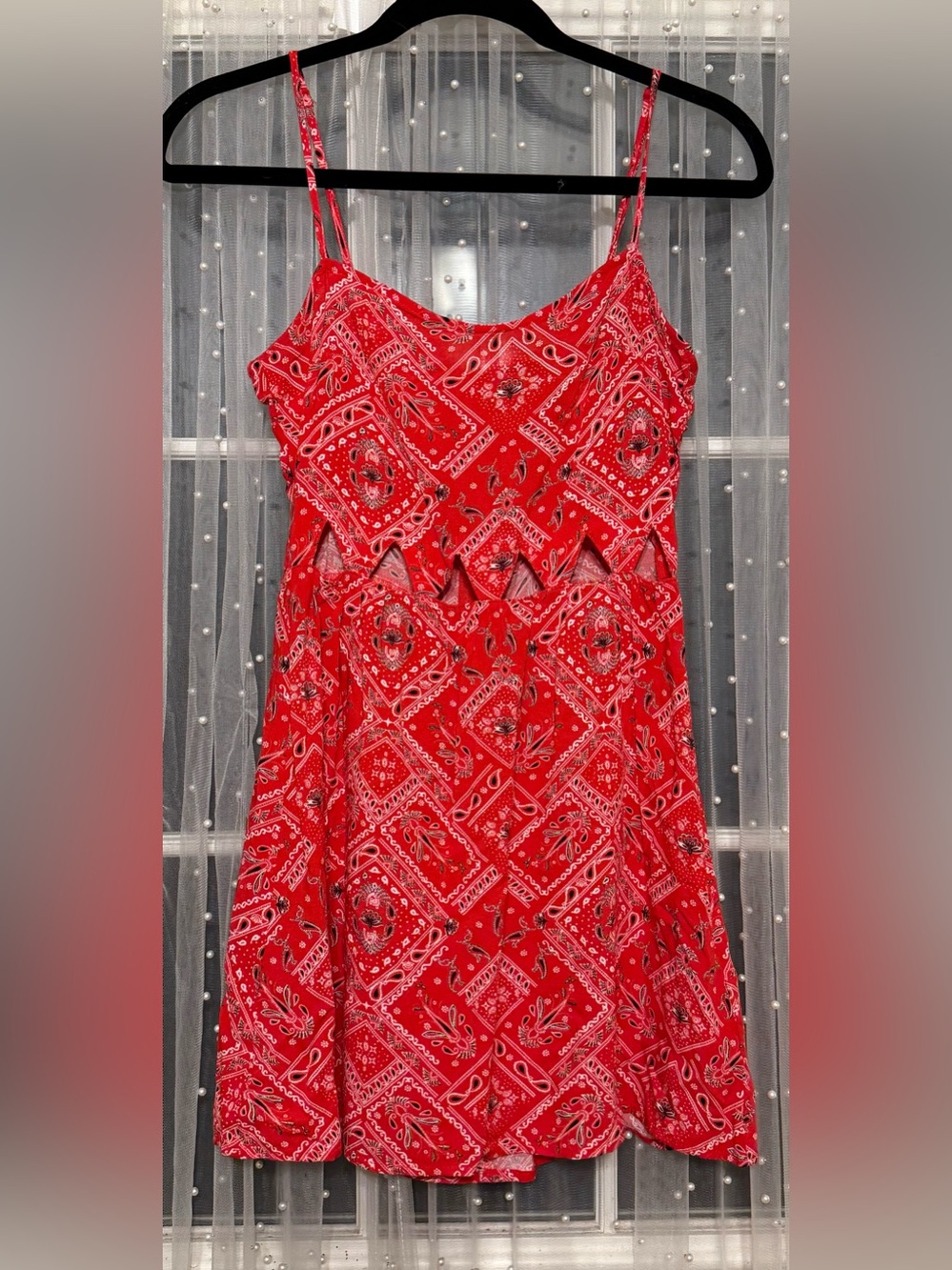 H&M Red Bandana-Print Sundress with Cutout 4